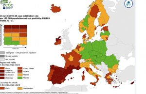 Europos COVID-19 žemėlapyje Lietuva atsidūrė raudonojoje zonoje
