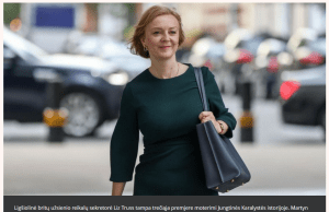 Borisą Johnsoną britų premjero poste pakeis Liz Truss