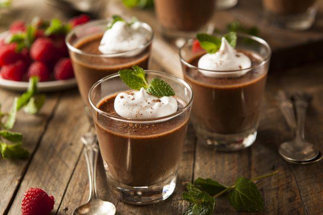 Homemade,Dark,Chocolate,Mousse,With,Whipped,Cream