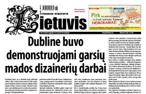 ANONSAS: Laikraštis „Lietuvis“, Nr. 8 (565)